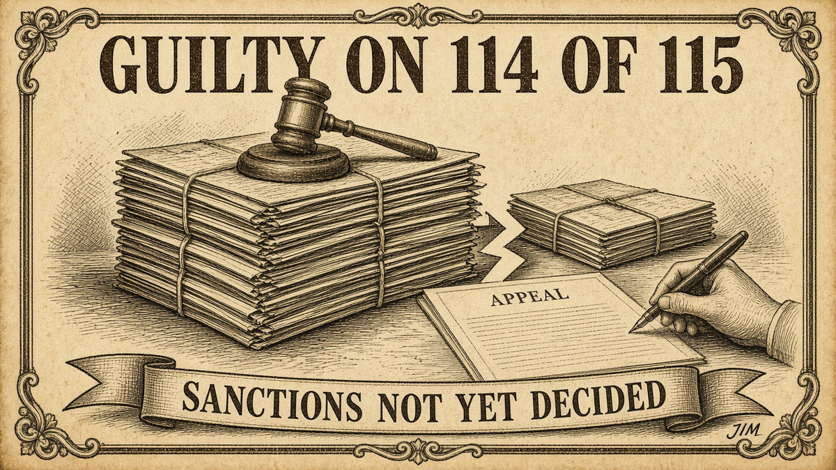 Jim plate 130: City guilty on 114 of 115
